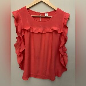 Old Navy Pink Ruffled Blouse